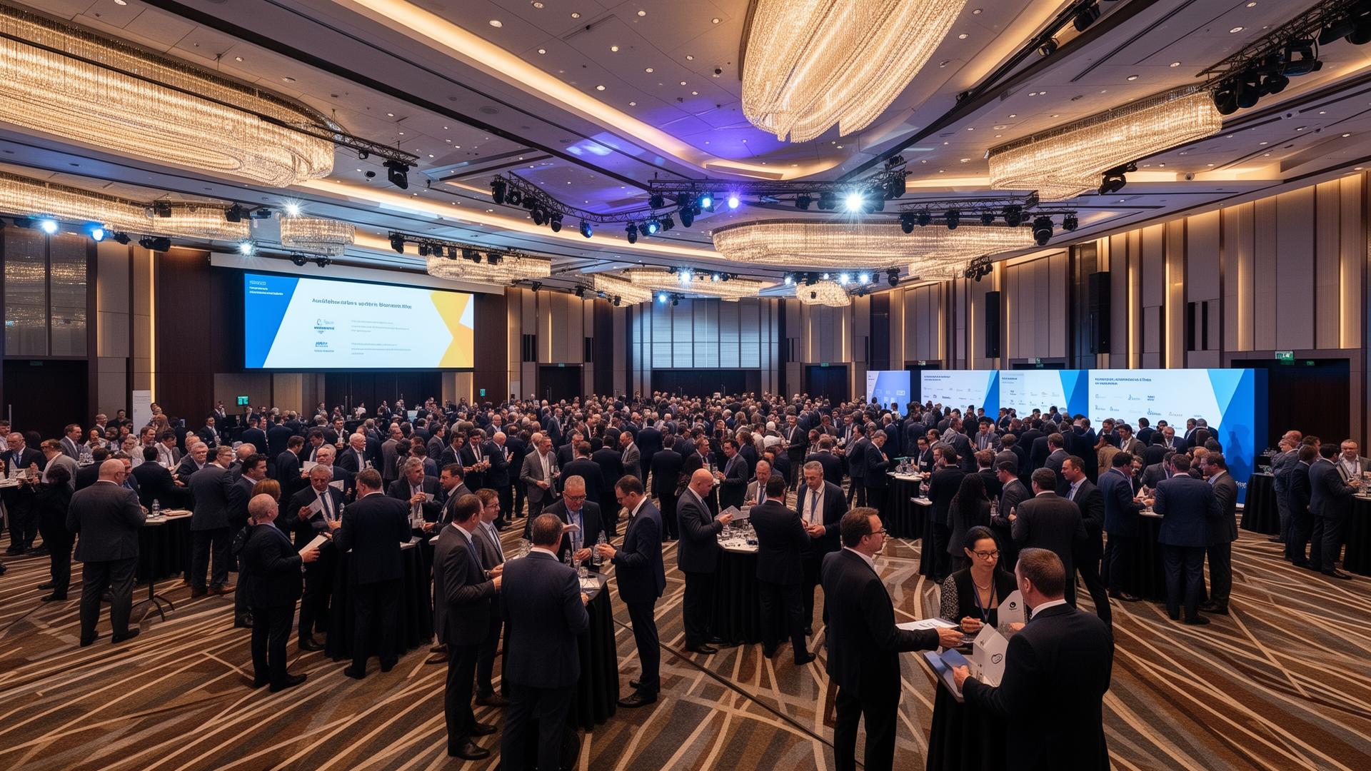 Platea di una grande sala durante un evento aziendale